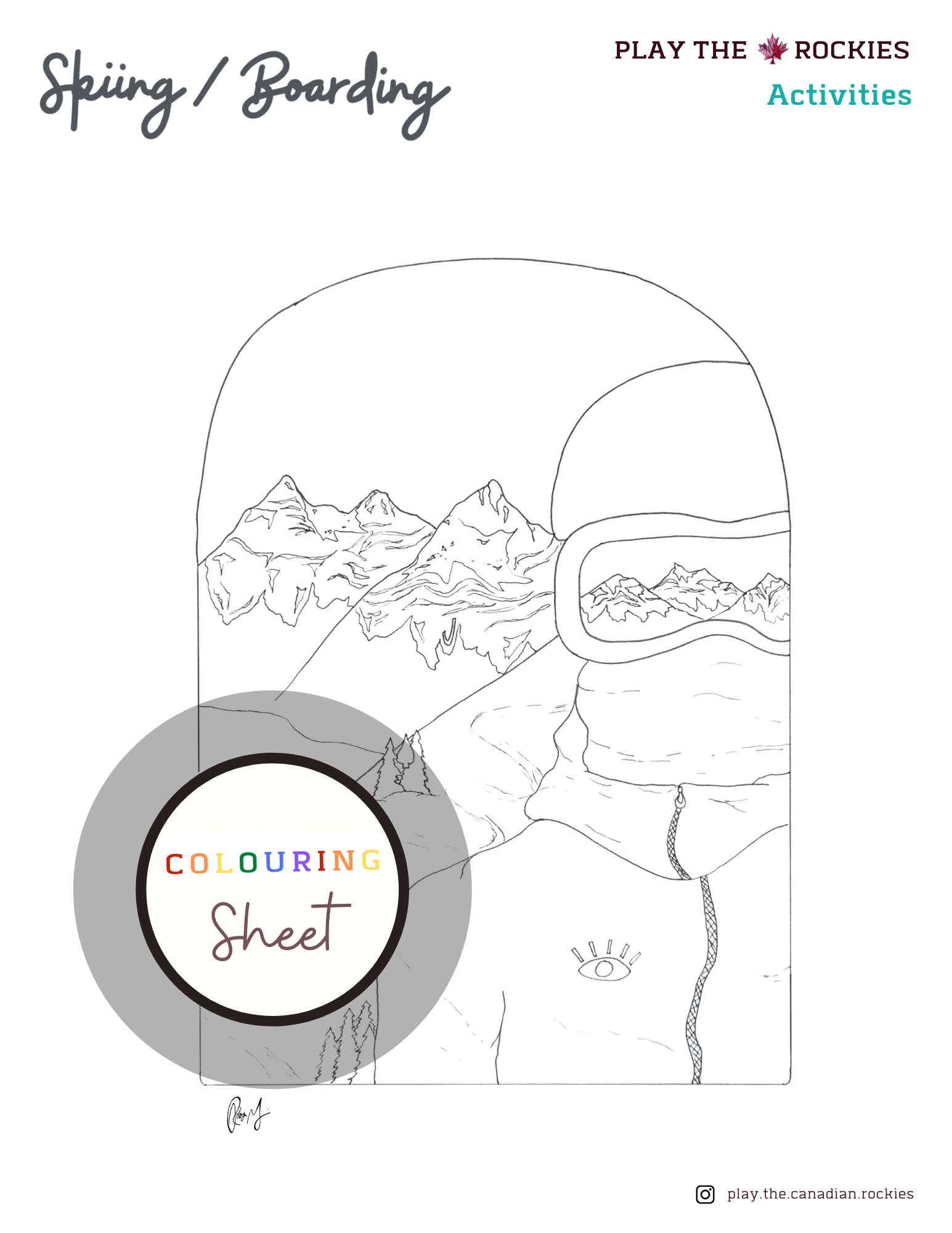 E-book: Colouring Book Play the Canadian Rockies ⌲ Printable