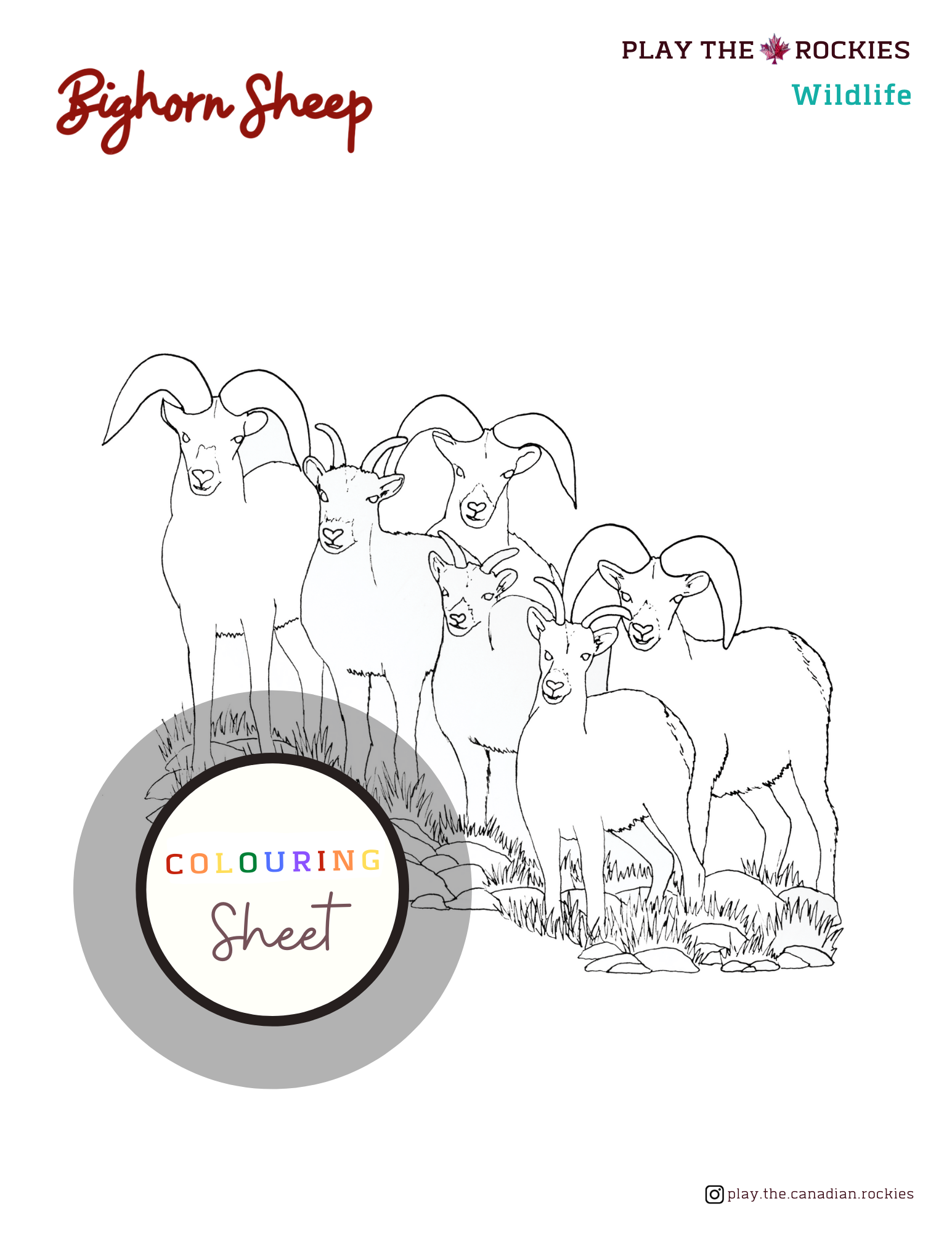 E-book: Colouring Book Play the Canadian Rockies ⌲ Printable